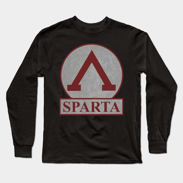 Ancient Sparta Lambda Symbol of the Spartans Long Sleeve T-Shirt by AgemaApparel